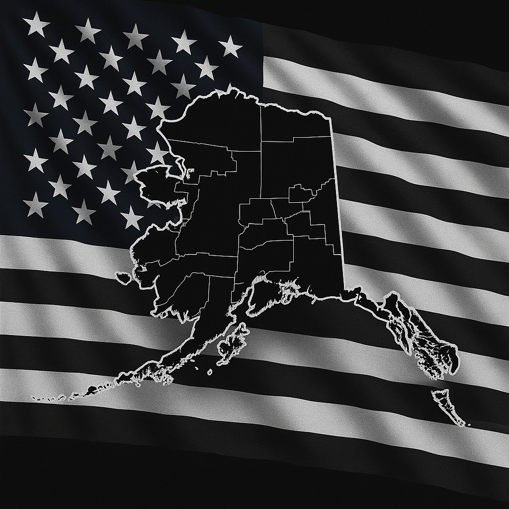 Black Flag with Alaska Outline